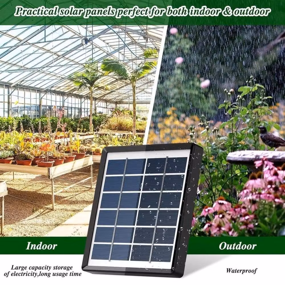 NESTLUNE Automatic Solar Drip Irrigation System Kit with Timer and Emitters, Black, W/D/H: 100 x 15 cm – 3