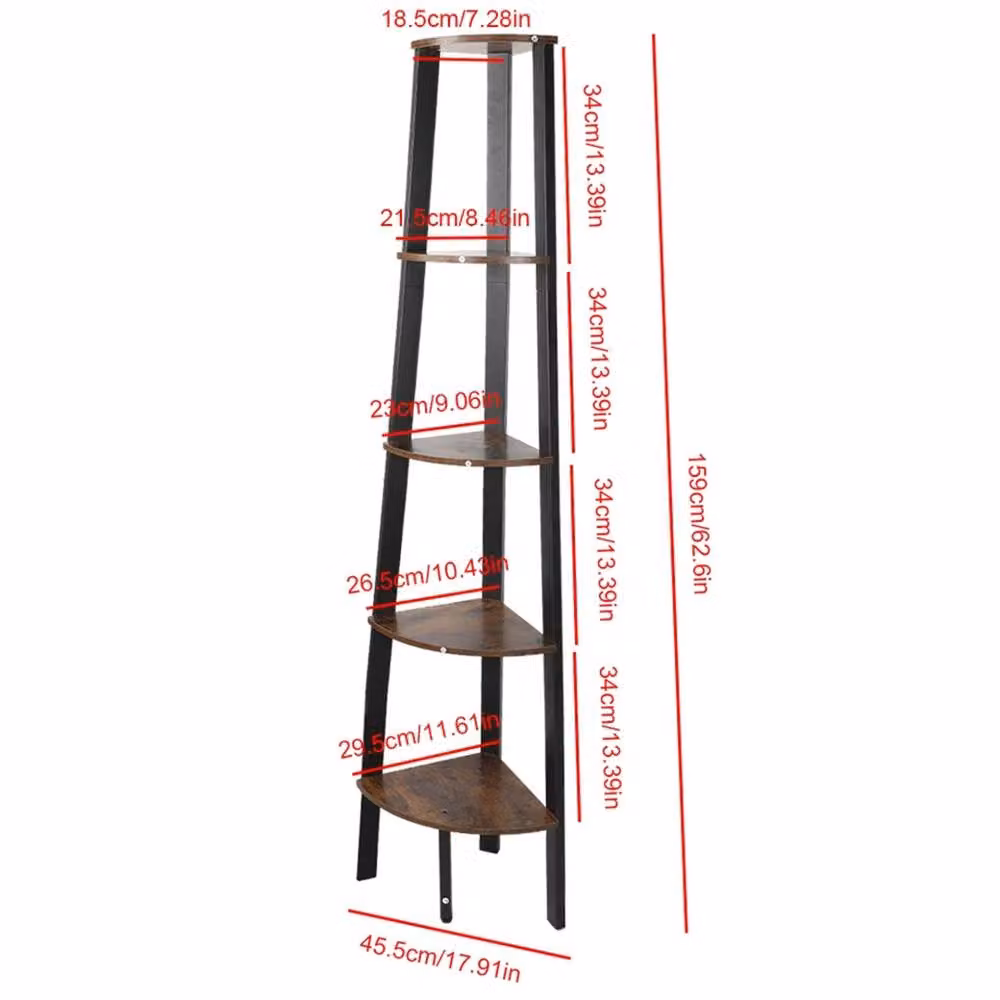 Nordara Black Corner Ladder Shelf Multipurpose Storage Plant Stand – 2