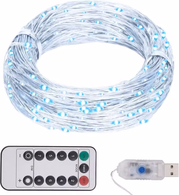 Berkfield Home LED String Light with 300 Cool White LEDs and Remote Control, 30 m, Copper – 1