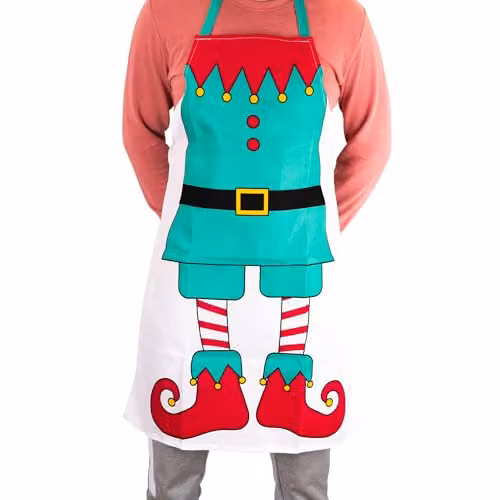 Shatchi Elf Apron in Red and Multicolour, W/H: 70 x 85 cm – 3