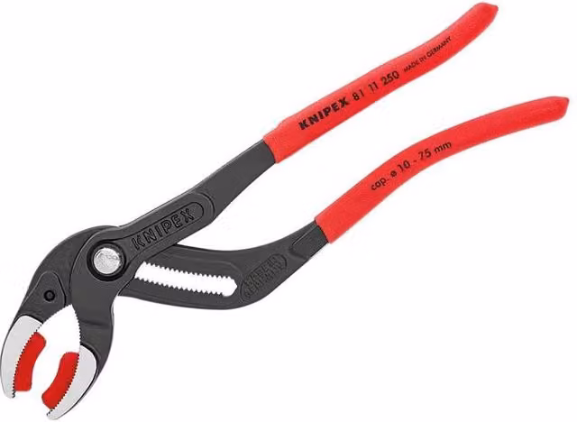Knipex Plastic Pipe Grip Pliers in Black with 250 mm Length and 75 mm Capacity
