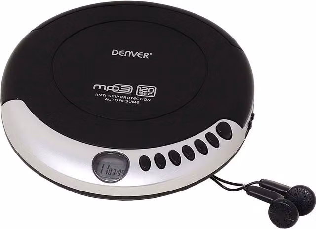 Denver Personal CD Player with MP3 Audio Book Support, Black