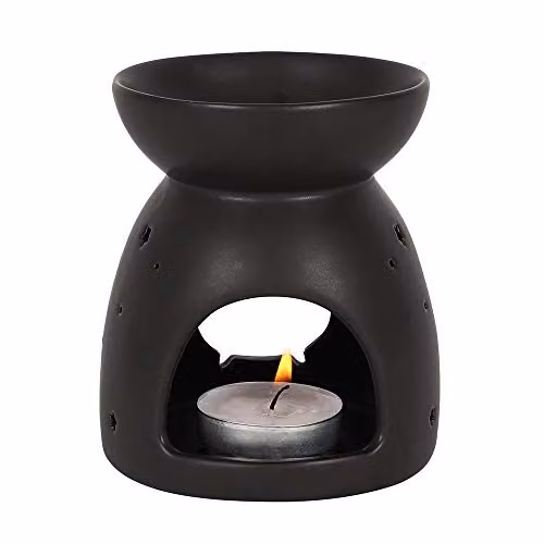 Something Different Black Ceramic Cauldron Cut Out Oil Burner, W: 10.5 cm, D: 9 cm, H: 9 cm – 3