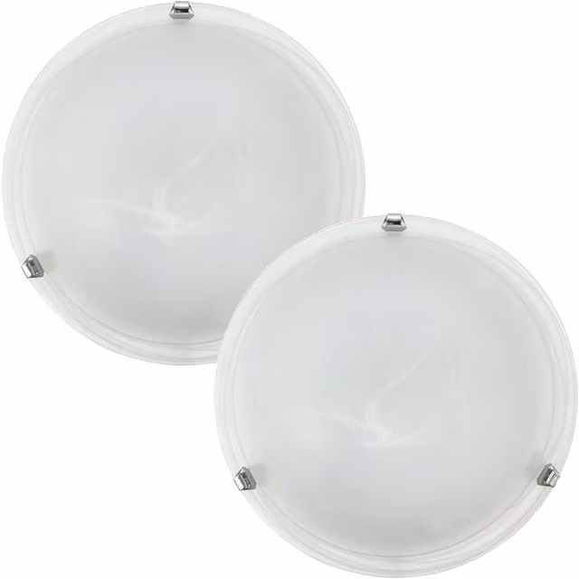 Loops 2 Pack Chrome Ceiling Light with Transparent Glass Shades and E27 Sockets