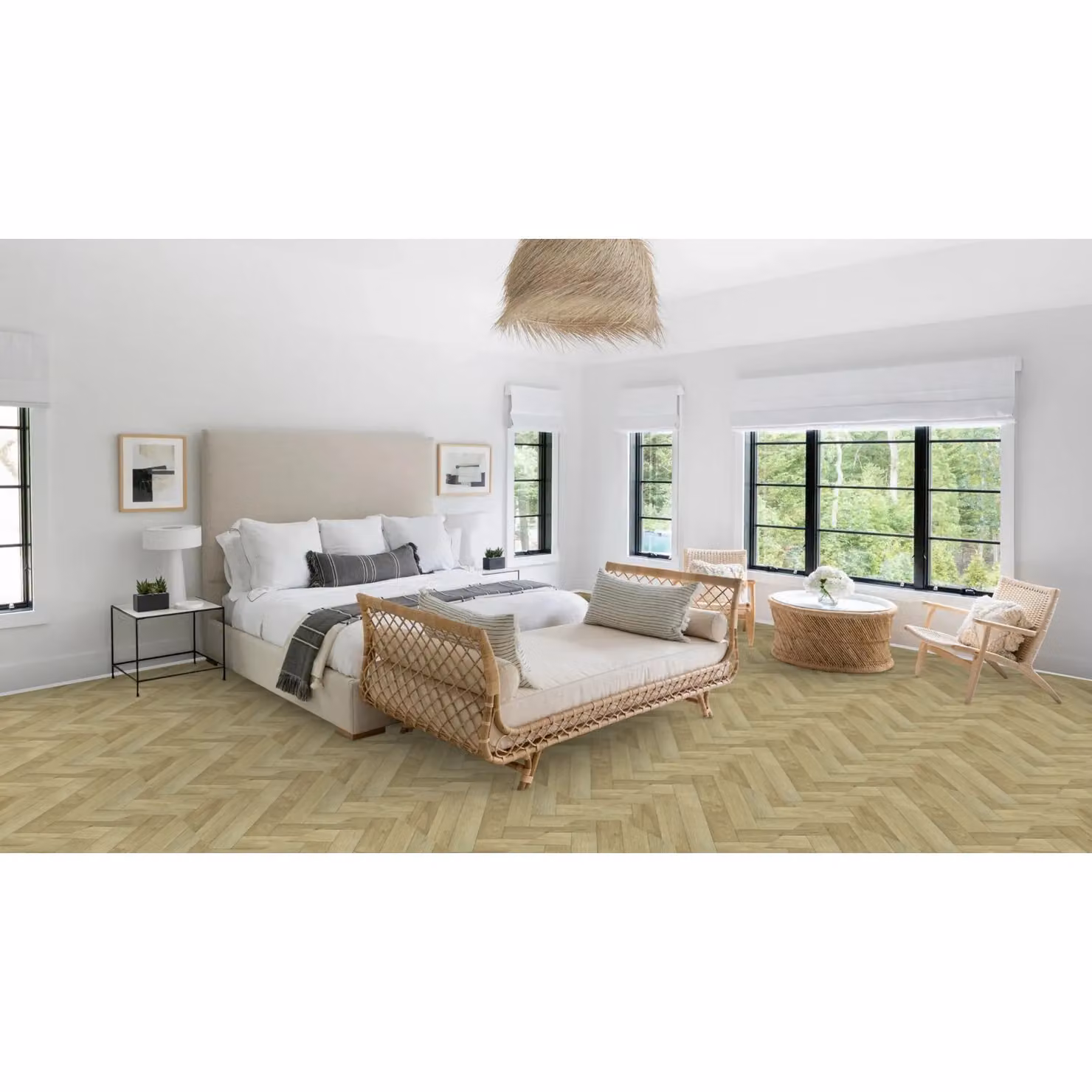 Vinyl Flooring UK Light Beige Wood Effect Felt Backed Vinyl Flooring, W: 100 cm, L: 300 cm – 2