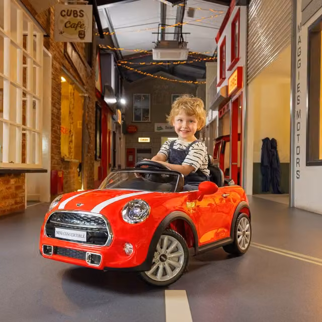Xootz Mini Cooper Convertible Electric Ride-On Car with Light and Sound Effects, Red