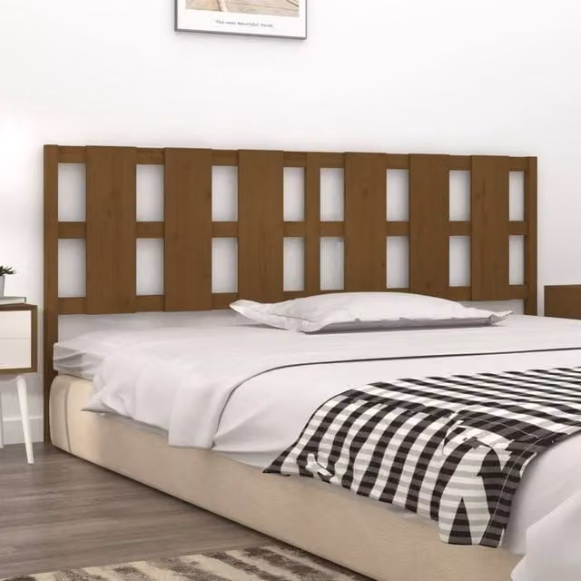 Berkfield Home Beautiful Bed Headboard in Honey Brown Solid Pine Wood, W: 205.5 cm, D: 4 cm, H: 100 cm