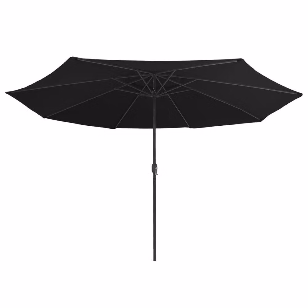 Berkfield Home Outdoor Parasol with Metal Pole, Black, Diameter: 400 cm – 2