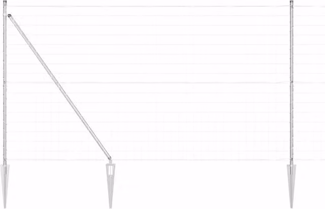 Berkfield Home Euro Fence with 7 Spike Posts, Galvanised Steel, Silver, W: 10 m, H: 1.5 m
