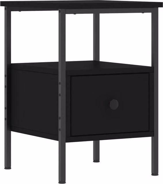 Berkfield Home Black Modern Bedside Cabinet W/D/H: 34 x 36 x 50 cm – 1