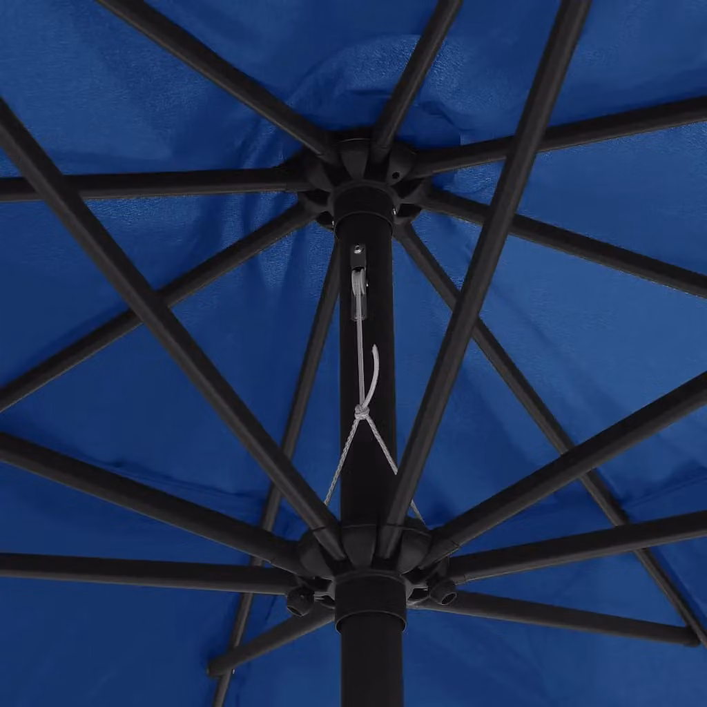 Berkfield Home Garden Parasol with Metal Pole in Azure Blue, 390 cm – 2
