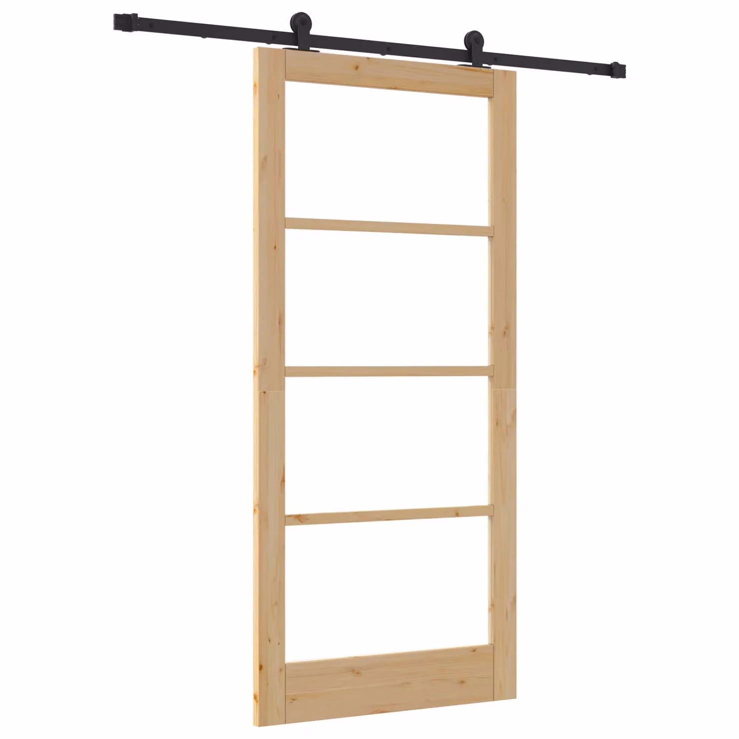Berkfield Home Orkdal Sliding Door with Hardware Set in Beige Lacquered Solid Wood and Glass – 2