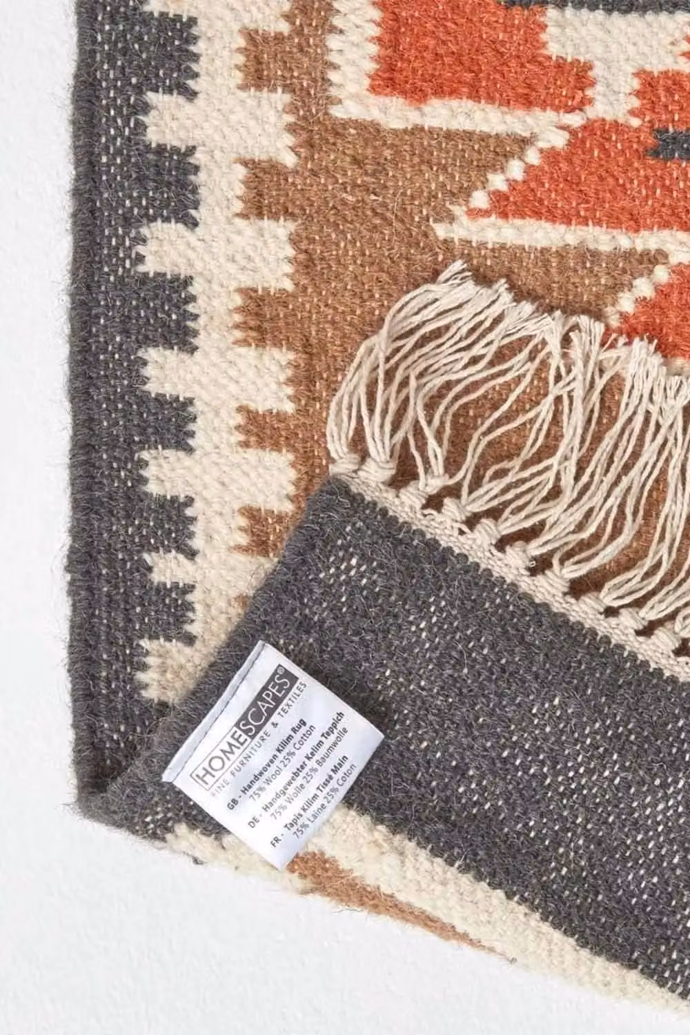 Homescapes Jaipur Handwoven Ethnic Patterned Kilim Wool and Cotton Hall Runner, Multicolour, W: 66 cm, L: 200 cm – 5