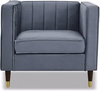 TGC Tammy Grey Velvet Fabric Tub Chair with Armrests