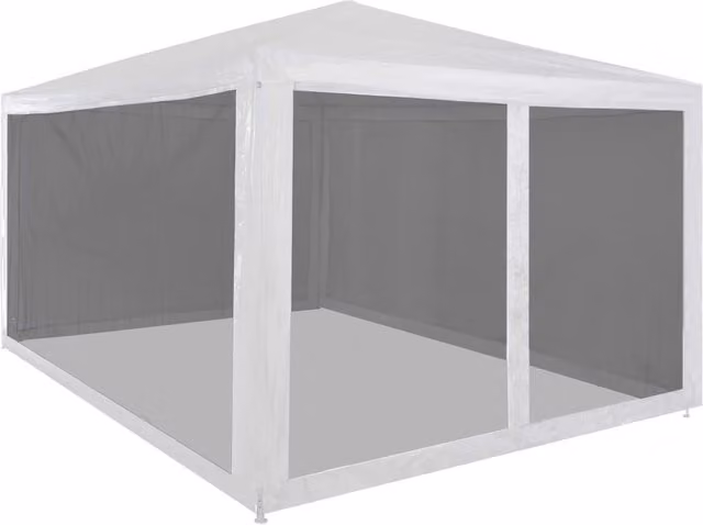 Berkfield Home Party Tent with 4 Mesh Sidewalls, White, W/D/H: 400 x 300 x 255 cm