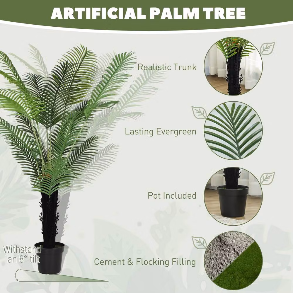 STILVORA Artificial Areca Palm Tree, Green, Height: 175 cm – 4