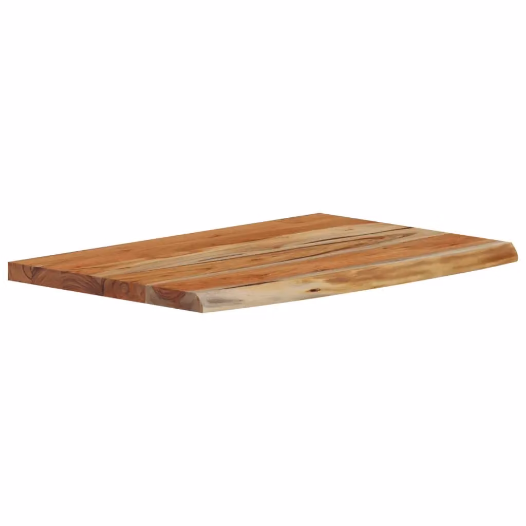Berkfield Home Rectangular Acacia Solid Wood Wall Shelf with Live Edge, Brown, W: 60 cm, D: 40 cm, H: 2.5 cm – 3
