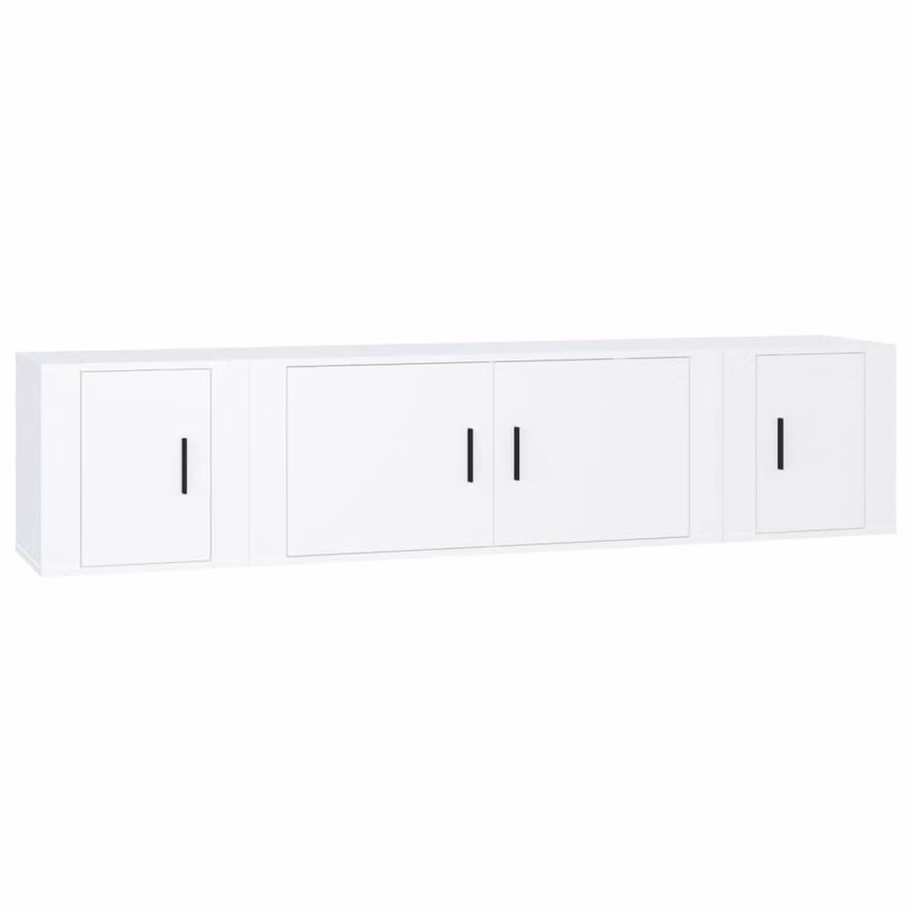 Berkfield Home Classic 3 Piece TV Cabinet Set in White Engineered Wood – 3