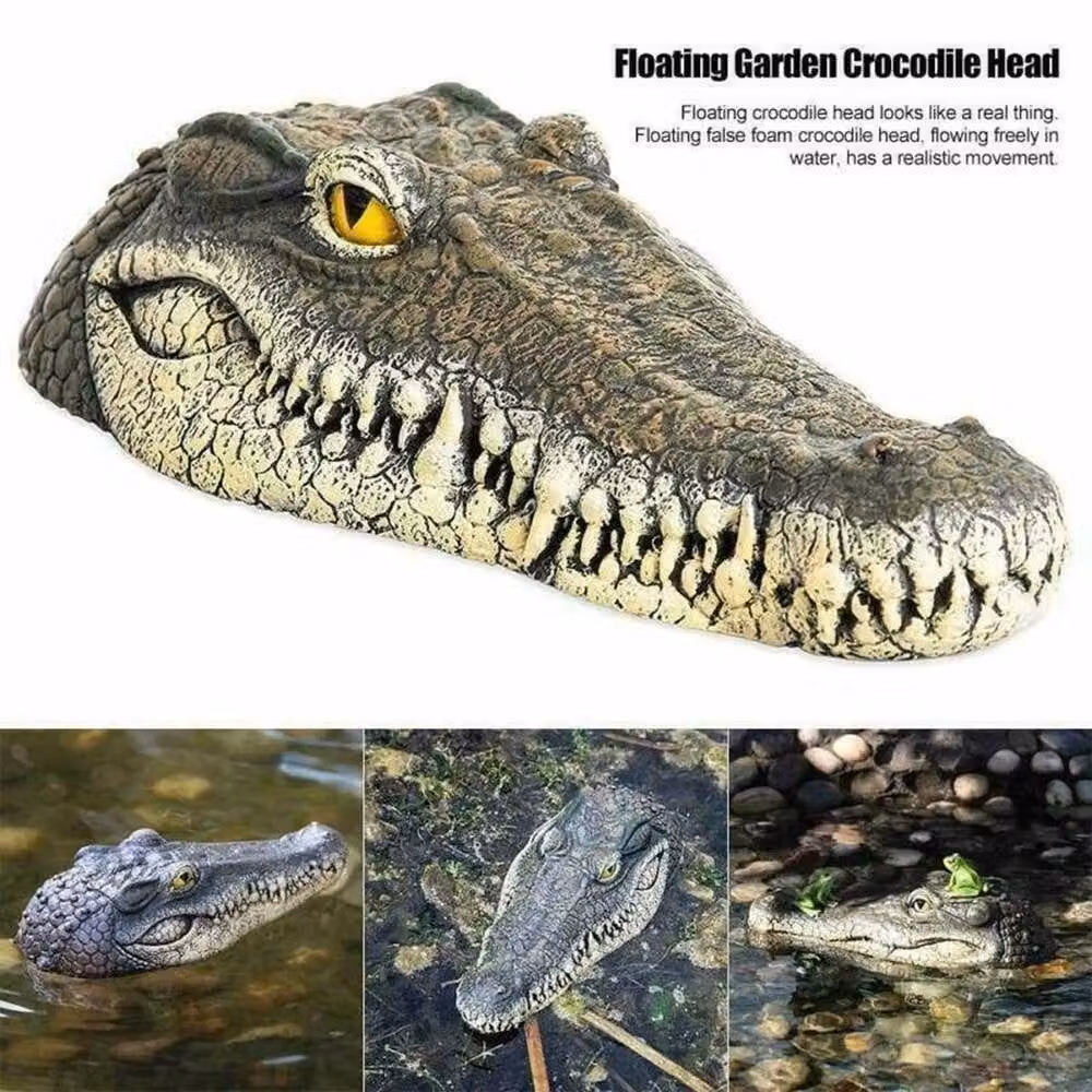 FLAVORA Brown Resin Animal Floating Decorative Ornament for Outdoor Pond Landscapes W: 120 cm, D: 100 cm – 5