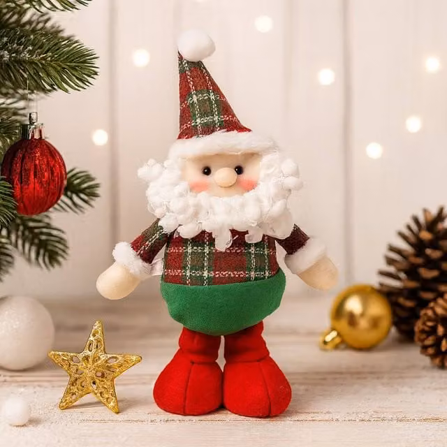 Voltico Classic Green and Multicolour Extendable Christmas Santa Standing Tabletop Decoration, Height: 45 cm – 1