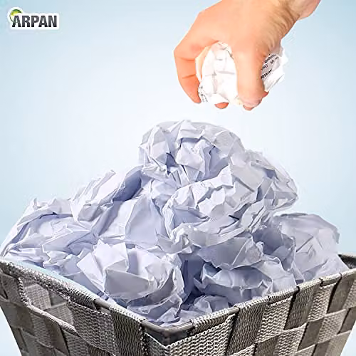Arpan Grey Nylon Plastic Square Waste Paper Bin with Handles – 6