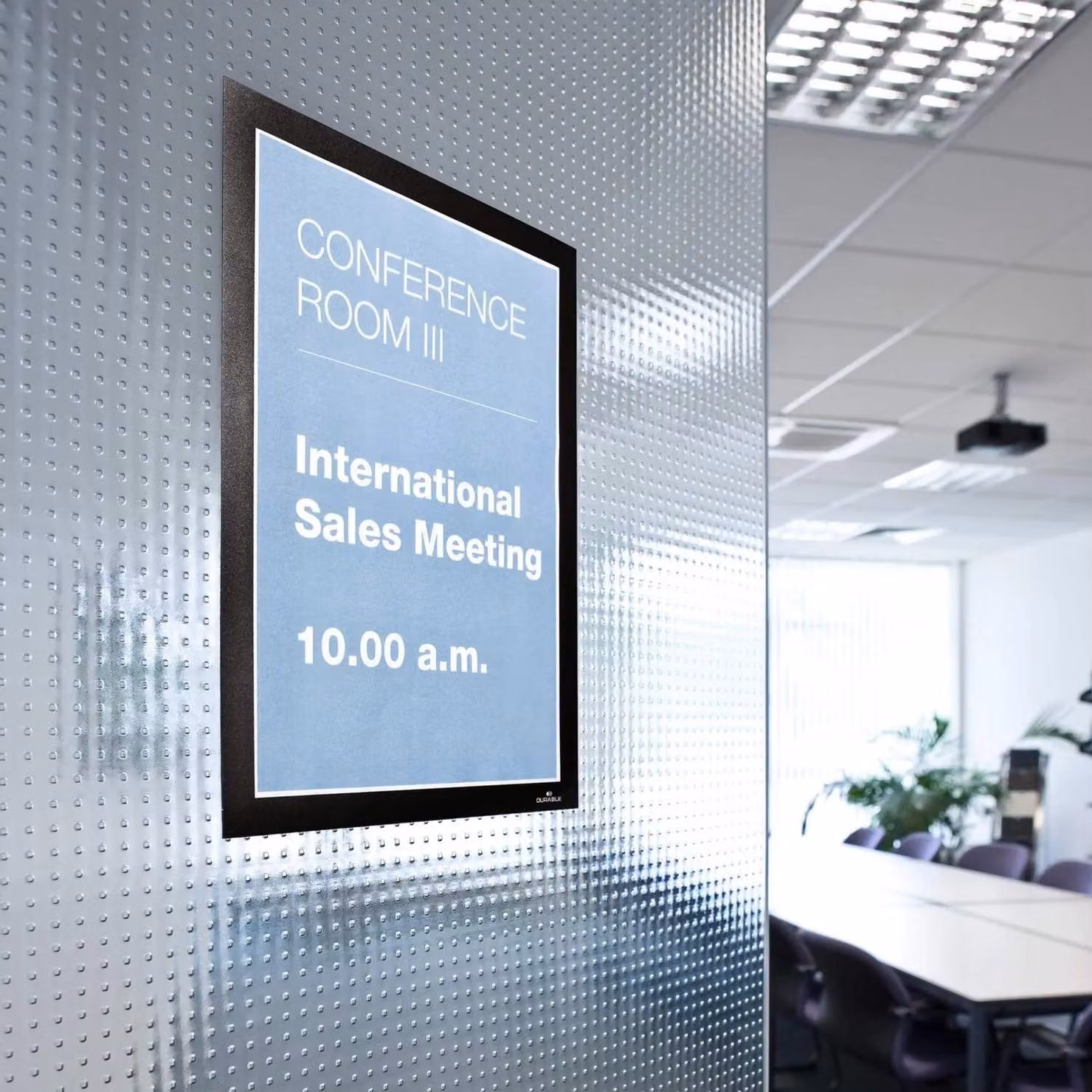 Durable DURAFRAME Self-Adhesive A4 Magnetic Sign Holder, Black, Pack of 10 – 5