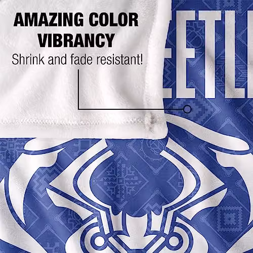 Warner Bros. Blue Beetle 2023 Circuit Logo Super Soft Fleece Throw Blanket, Blue and Multicolour, W: 91 cm, D: 147 cm – 4