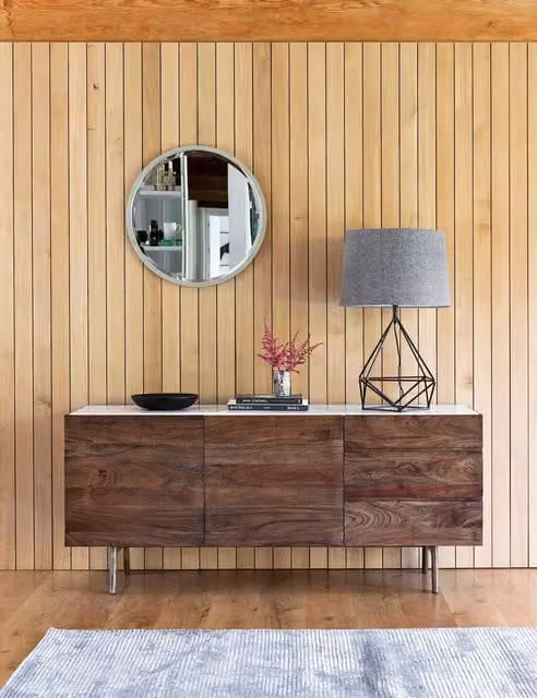Gallery Direct Barcelona Modern 2 Door Acacia Wood Sideboard in Brown
