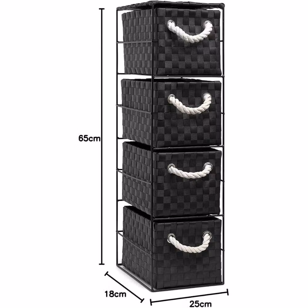 VOGREX Black 4-Drawer Metal Storage Cabinet for Multi-Room Use – 2