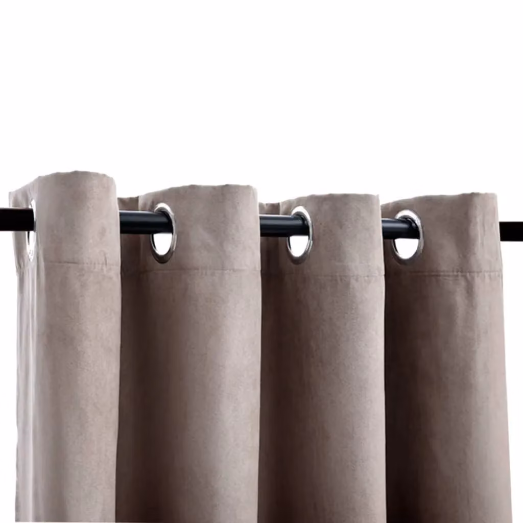 Berkfield Home Blackout Curtains with Eyelets, 2 Pack, Taupe, W: 140 cm, H: 175 cm – 3