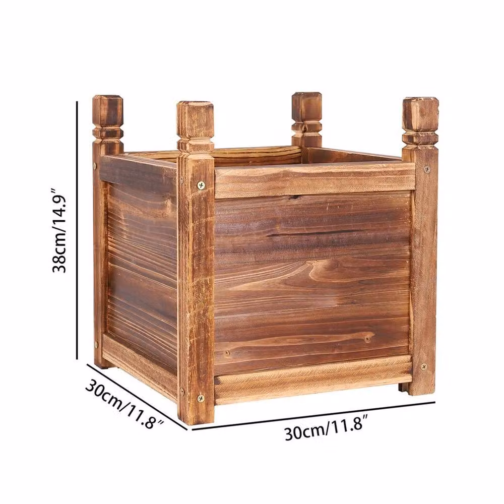 EONLION Brown Wooden Raised Garden Bed for Vegetables, Herbs and Flowers, W/D/H: 100 x 38 x 30 cm – 2