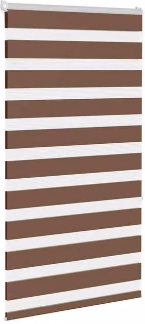 Berkfield Home Elegant Zebra Blind in Brown, W: 80 cm, H: 150 cm, Polyester Fabric
