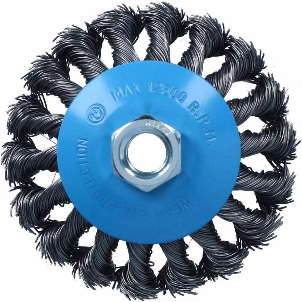NESTLUNE 2-Piece Blue Twist Knot Wire Brush Wheel for Angle Grinders, 115mm – 3