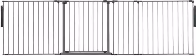 Safetots Premium Multi Panel Room Divider, Black and Grey Metal, W: 259 cm, H: 70 cm