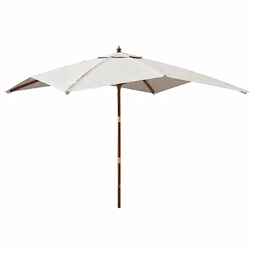 vidaXL Garden Parasol with Wooden Pole in Sand, W: 300 cm, D: 300 cm, H: 273 cm