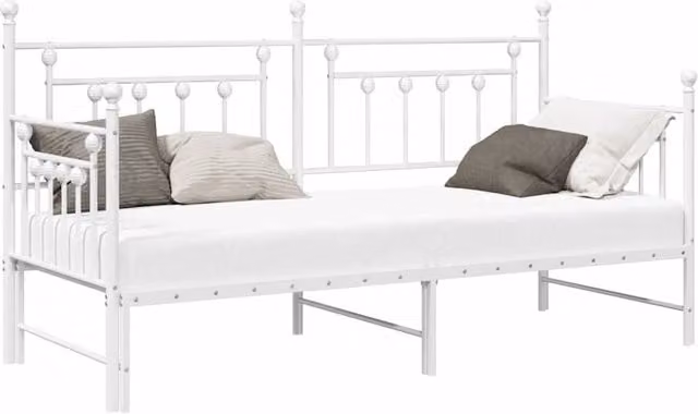Berkfield Home White Metal Daybed Frame with Trundle, W/D/H: 200 x 80 x 80 cm – 1