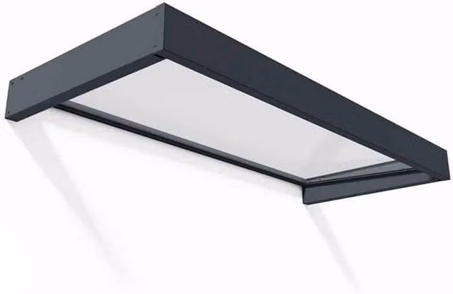 Palram Sophia Door Awning Canopy in Grey and Transparent, W: 95 cm, H: 17 cm