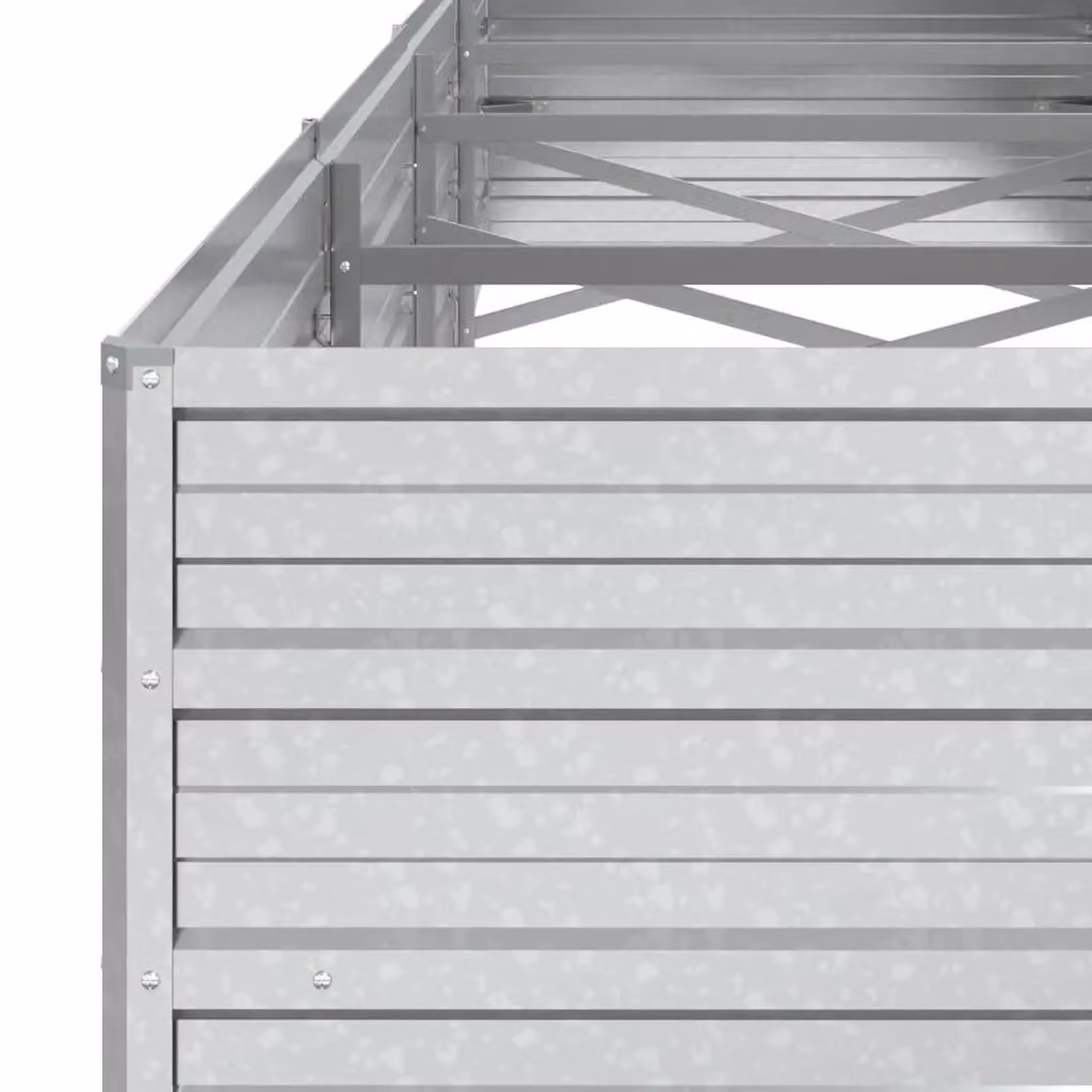 Berkfield Home Garden Galvanised Steel Raised Bed in Silver, W: 320 cm, D: 80 cm, H: 45 cm – 3