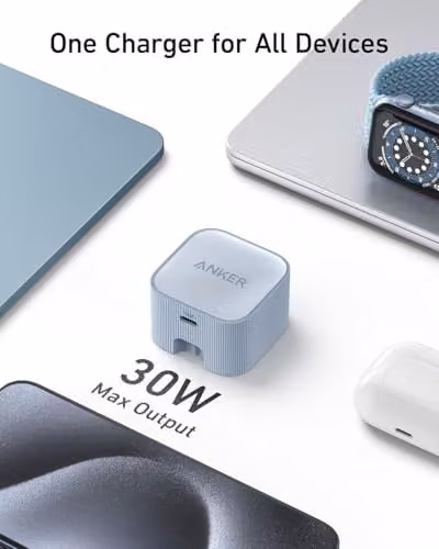 Anker 30W Nano USB-C Charger with Foldable Plug in White – 2
