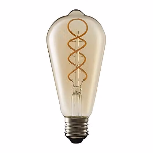 TCP Decorative Filament LED Bulb, Amber Glass, ST64, 4W, E27, 220 Lumens, 2000K, Non-Dimmable