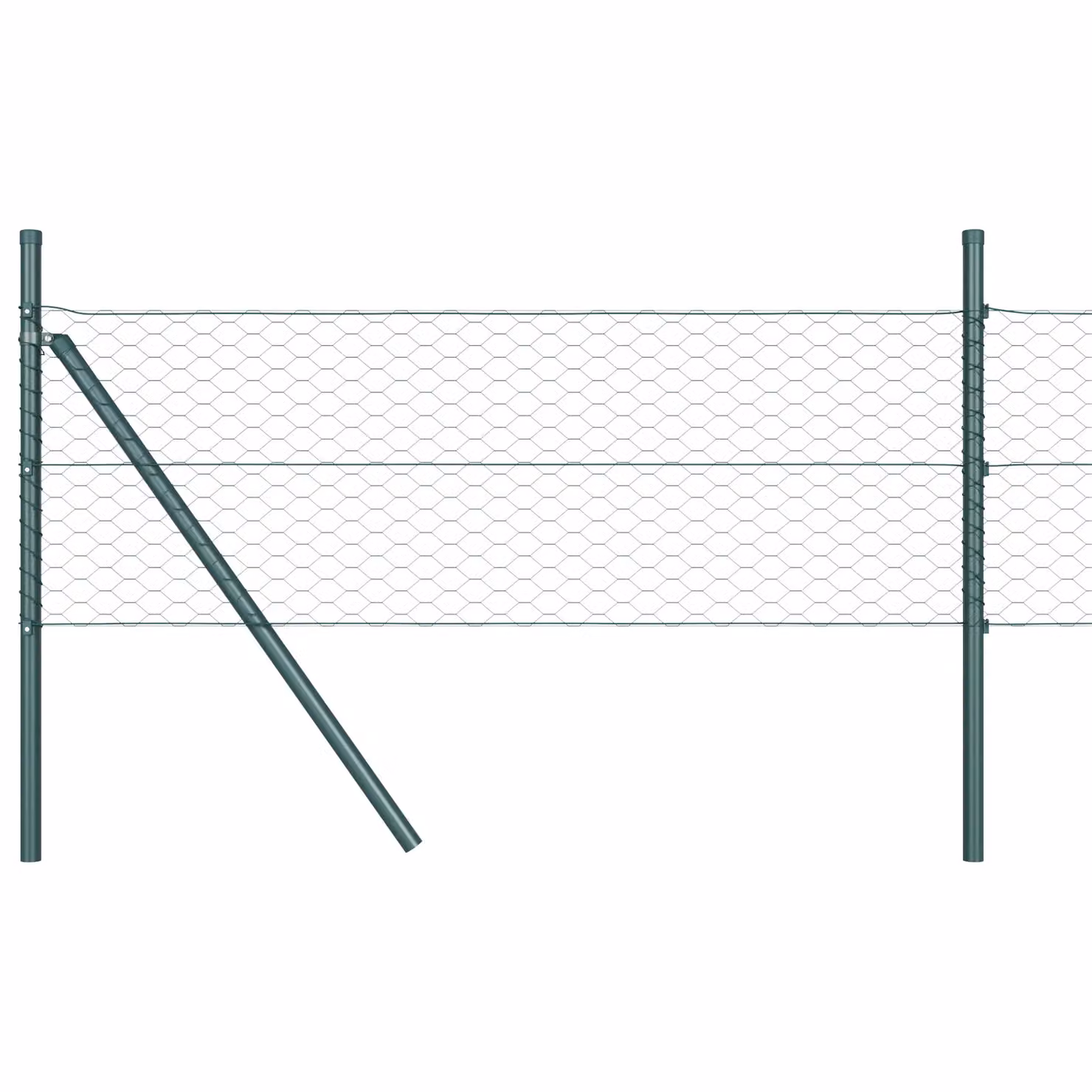 Berkfield Home Green Powder-Coated Steel Hexagon Round Wire Fence, H: 0.4 m x L: 50 m – 2