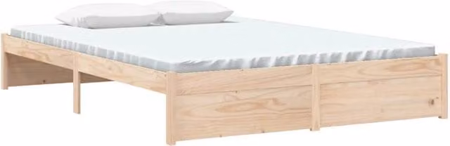 Berkfield Home Beautiful Solid Wood Pine Bed Frame in Natural, W/D/H: 140 x 200 x 145.5 cm
