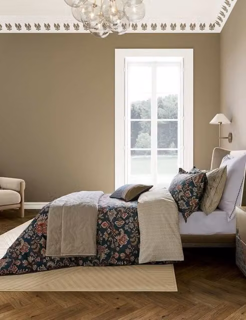 Bedeck of Belfast Avero Pure Cotton Floral Duvet Cover Set, Petrol Teal Mix, W: 180 cm, H: 200 cm