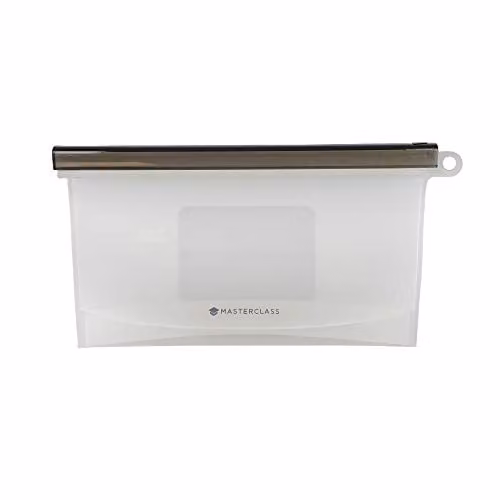 MasterClass Reusable Silicone Food Bag, 500ml, Airtight and Leakproof, BPA-Free, Transparent