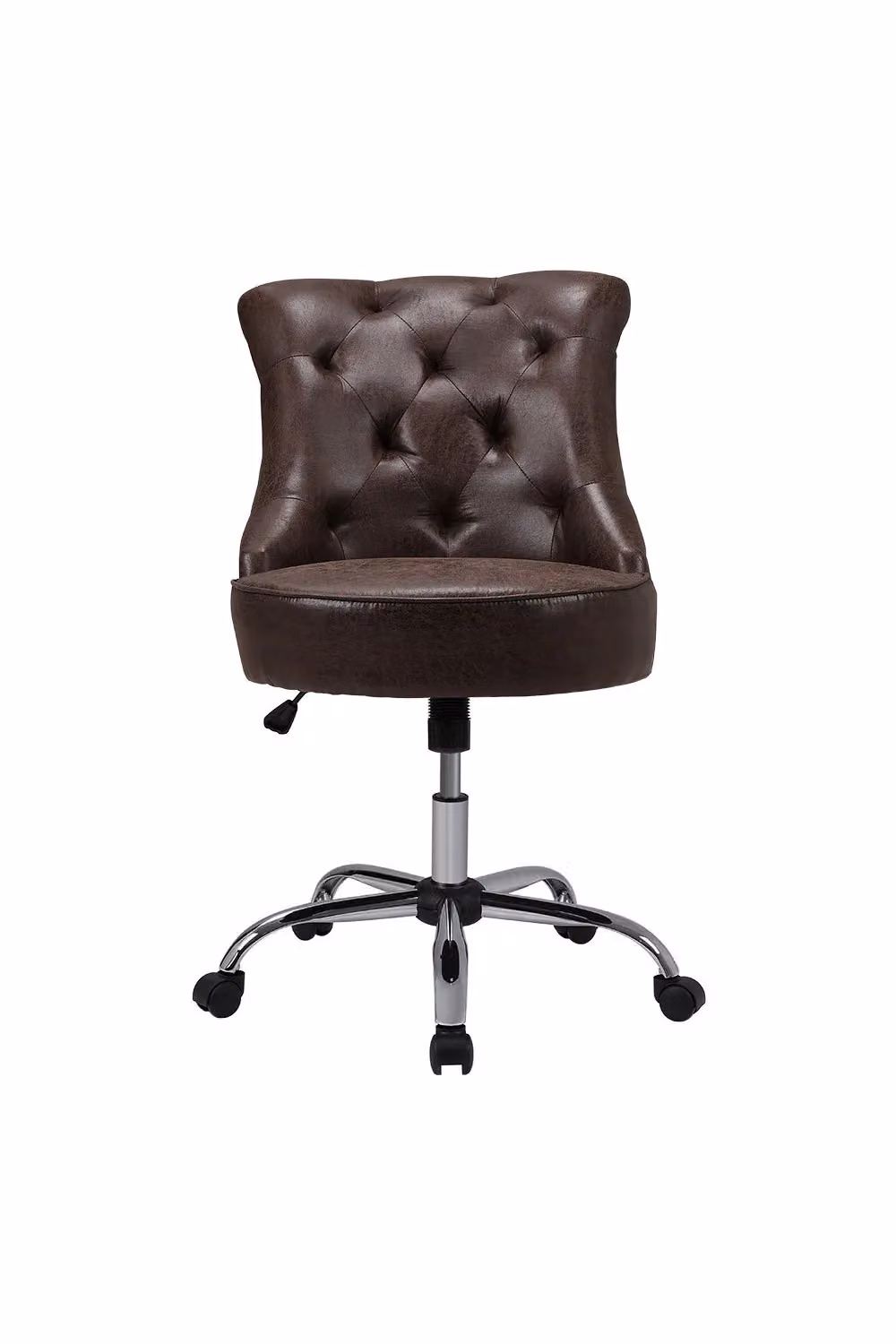 Living and Home Brown Synthetic Leather Chesterfield Swivel Office Chair – 3