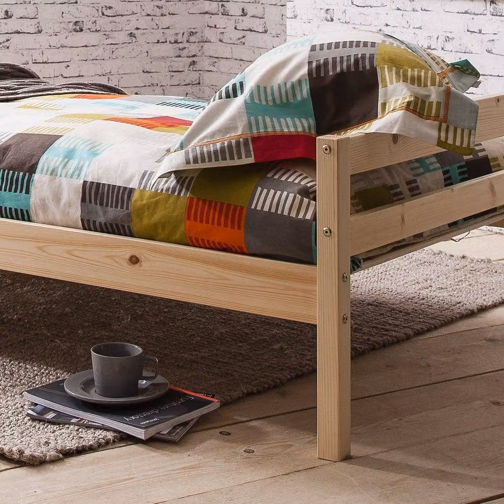Nöa and Nani Sussex Single Bed Frame in Brown Natural Pine, W/D/H: 90 x 190 cm – 2