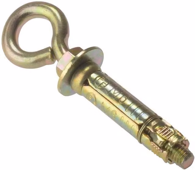 Forgefix Galvanised Steel Masonry Eye Bolt Expansion Plugs in Yellow and Gold