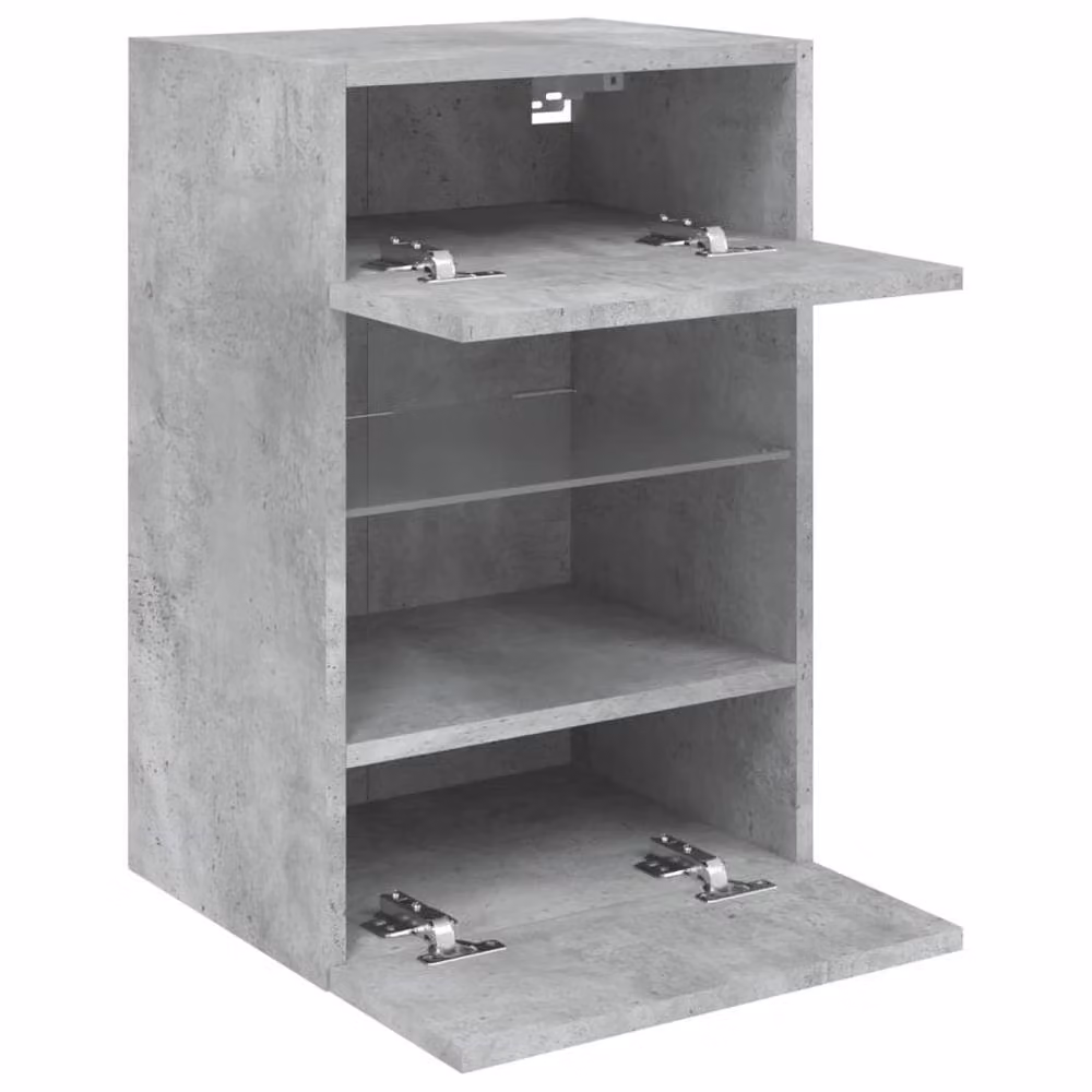 Berkfield Home Modern TV Wall Cabinet with LED Lights in Concrete Grey, W/D/H: 40 x 30 x 60.5 cm – 3