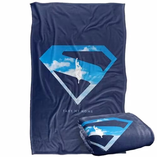 Warner Bros. Superman 2025 Movie Cloud Shield Silky Touch Super Soft Fleece Throw Blanket, Multicolour, W: 91 cm, D: 147 cm – 1