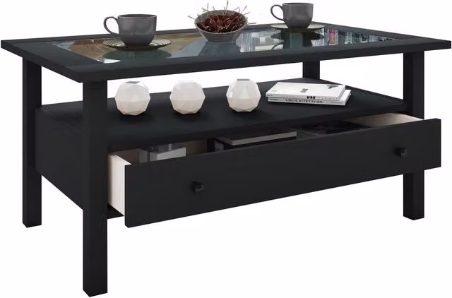 VCM Lingis L Coffee Table with Drawer in Black